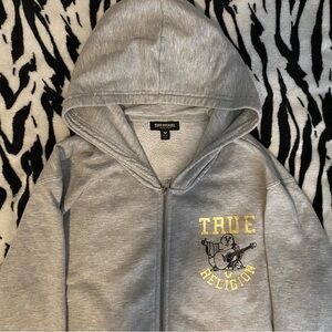True Religion Gray Zip-Up Hoodie